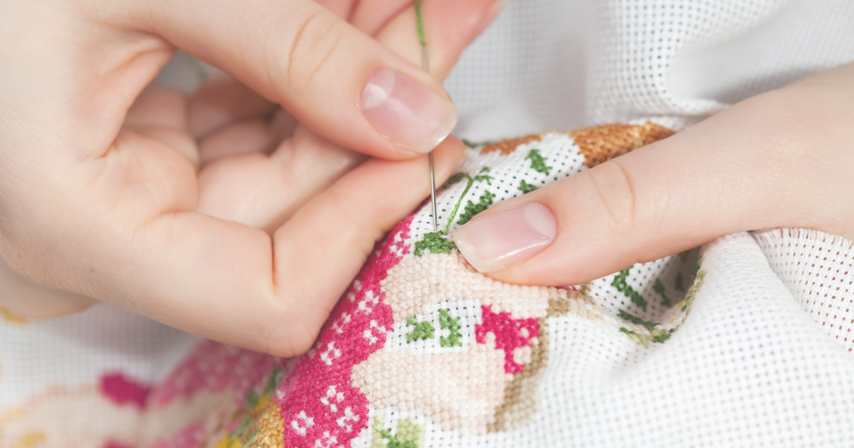刺繍が趣味のママ