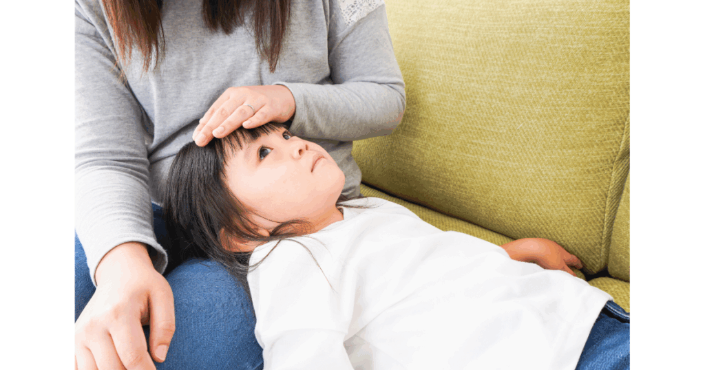 風邪をひいている子ども