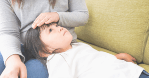 風邪をひいている子ども